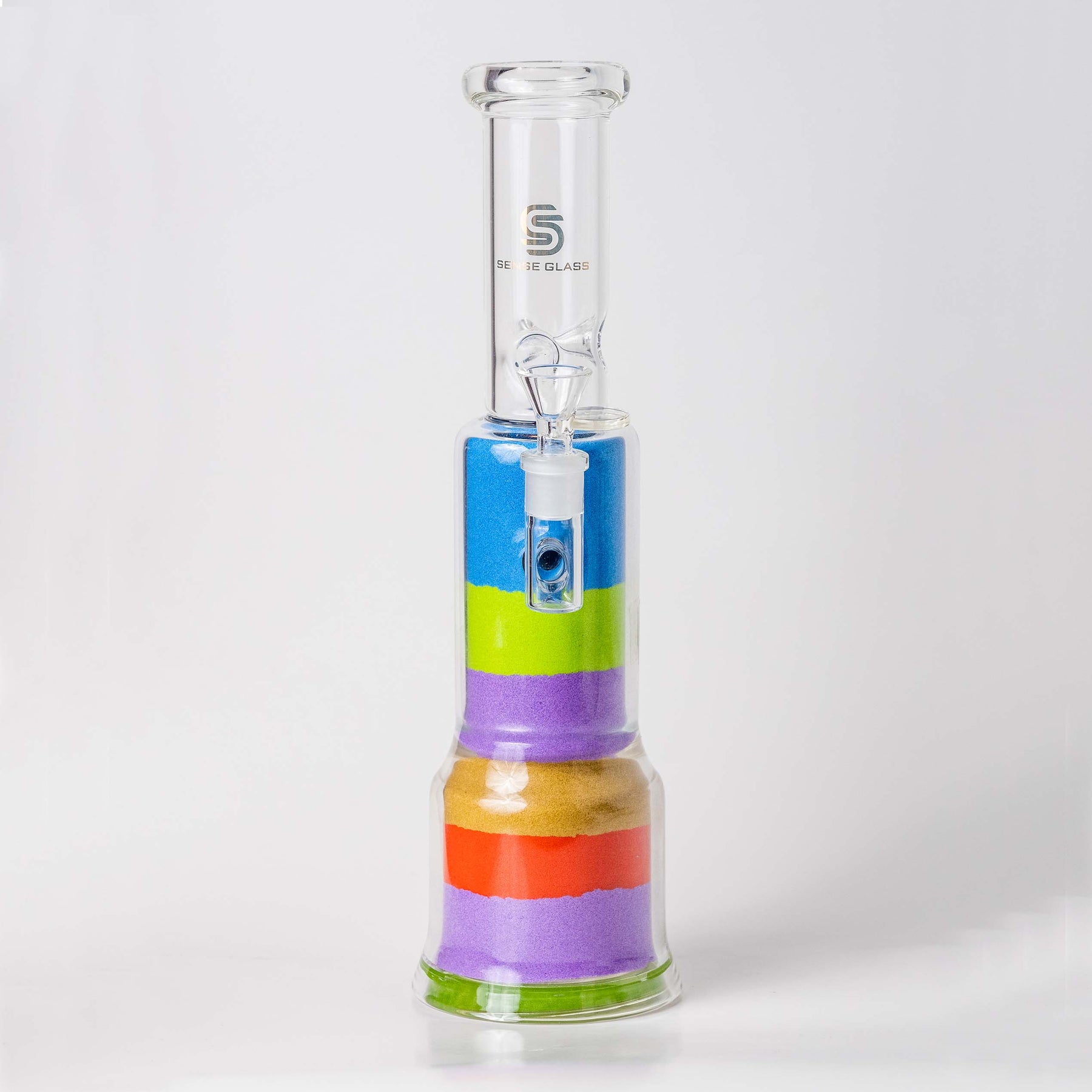 Bong with Colorful Sand as Resin Design by Sense Glass