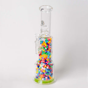 13 inch Bong with Rainbow Beads by Sense Glass
