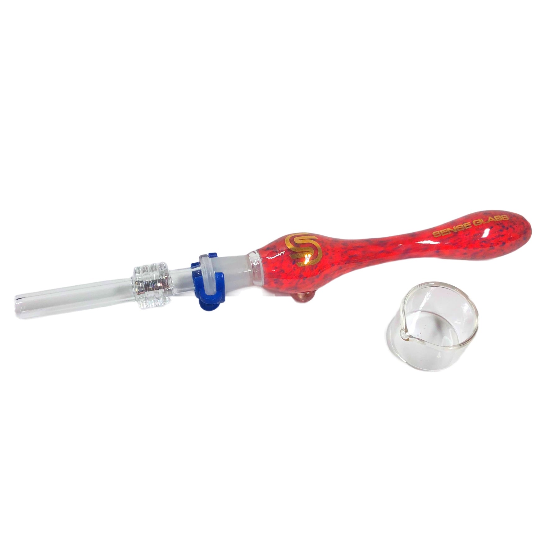 Sense Glass Nectar Collector Red With Dark Dots