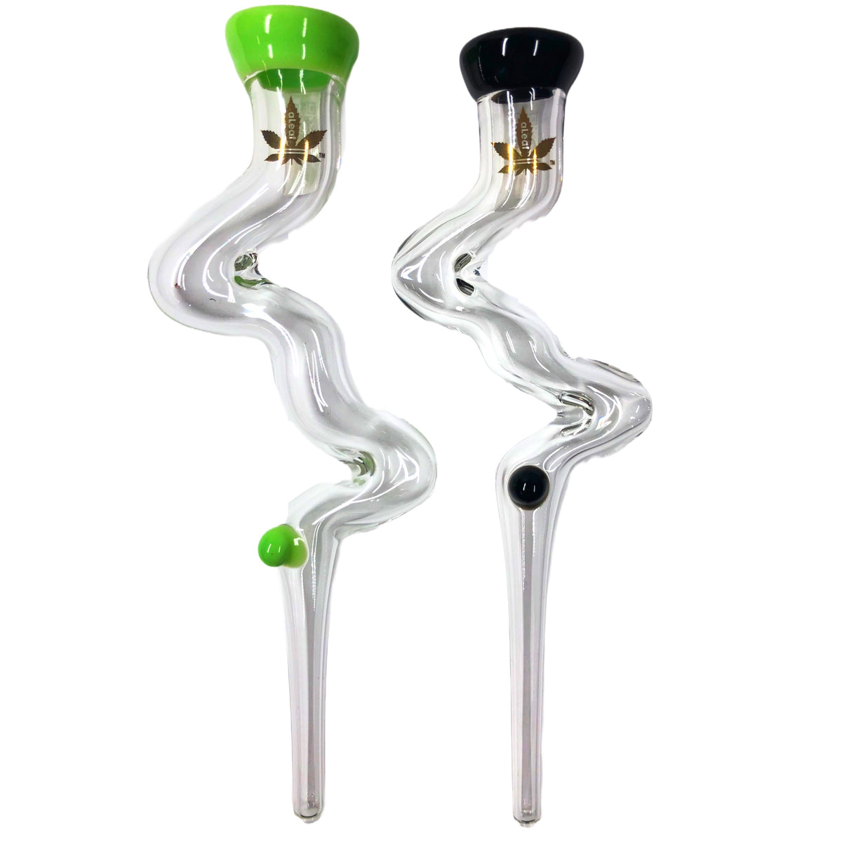 Two Winding Glass Nectar Collector Front View