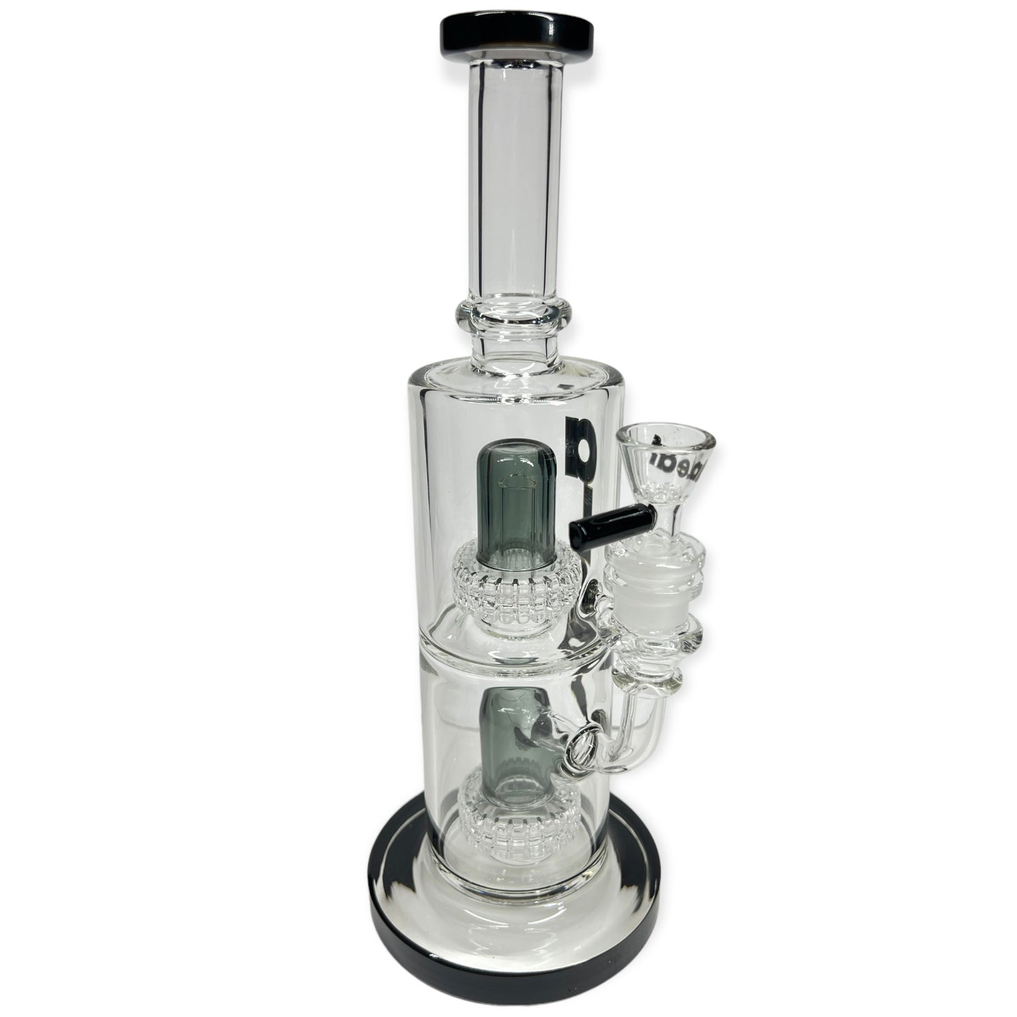 11 inch Double Matrix water pipe by aLeaf color black