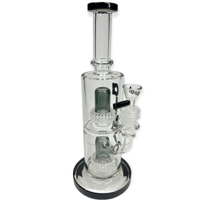 11 inch Double Matrix water pipe by aLeaf color black