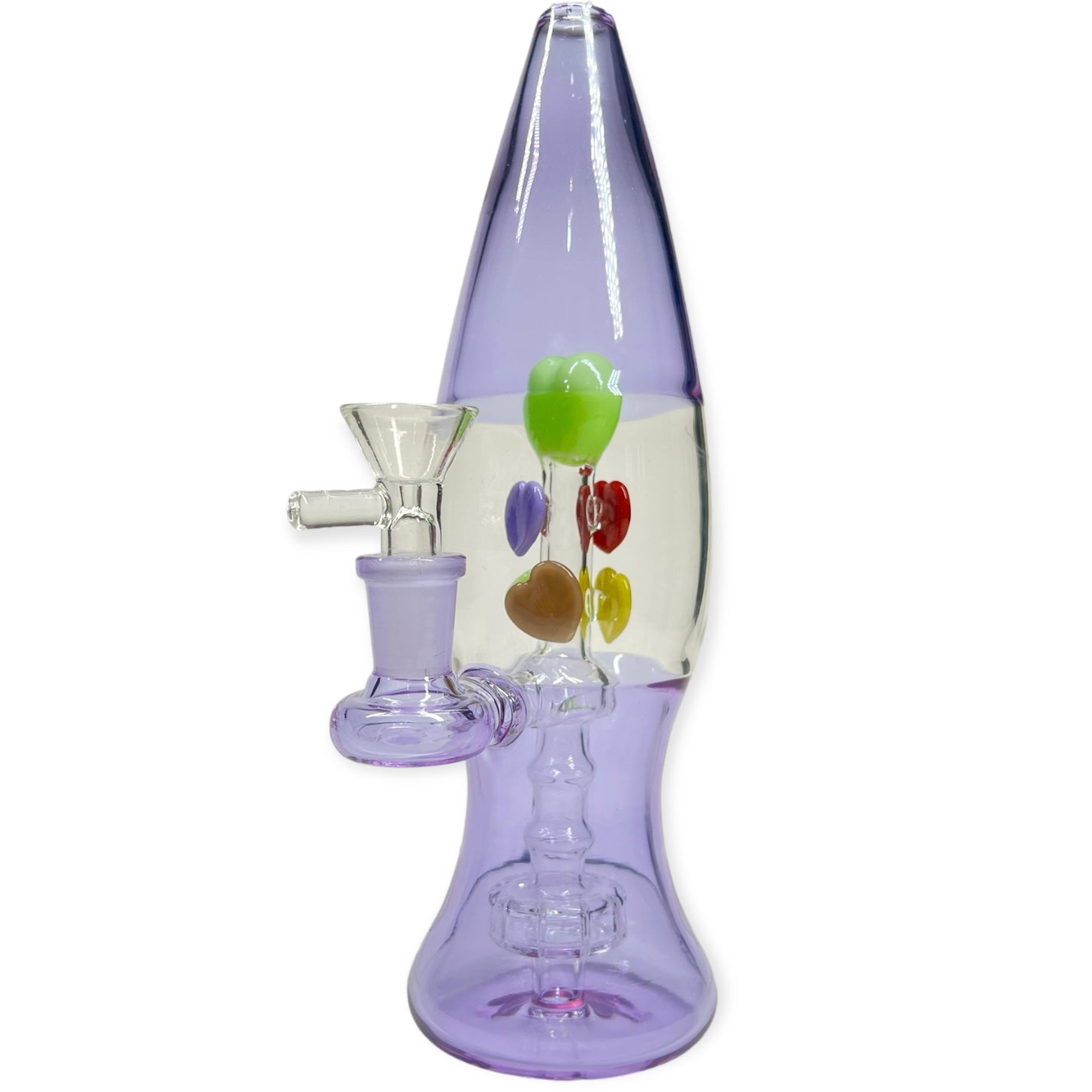 Lava lamp water pipe with Percolator and Hearts color Purple