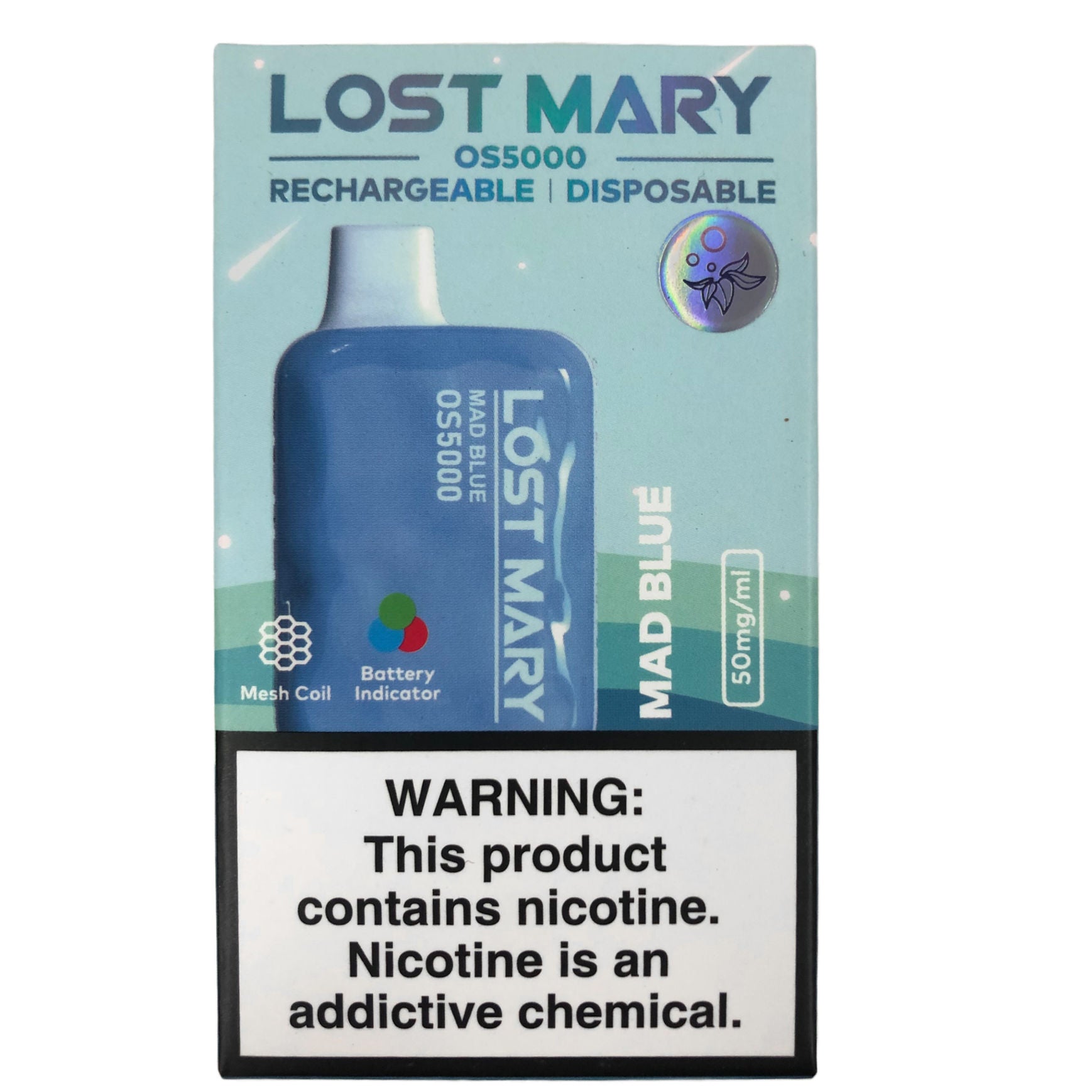 Lost Mary OS5000 Rechargeable Mad Blue Flavor