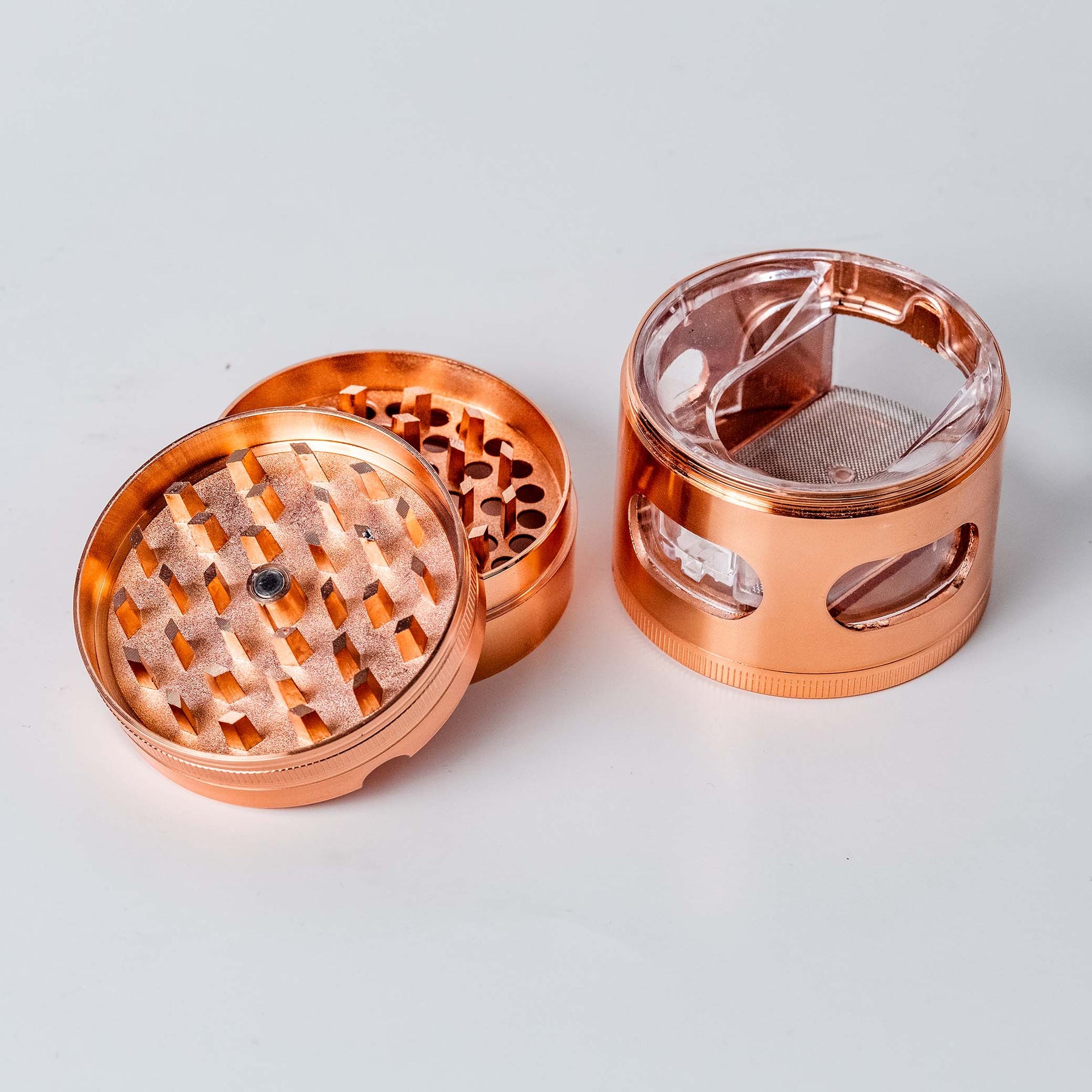 Top Ashtray on Rose Gold Grinder 