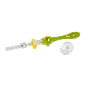 Sense Glass Nectar Collector Green Color With Yellow Dots