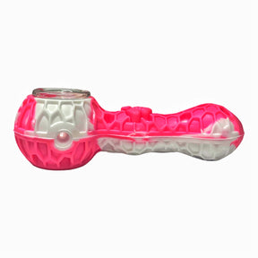 Silicone Hand Pipe Pink And White Color