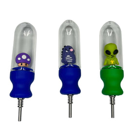 Silicone and Glass Nectar Collectors with Cute Designs
