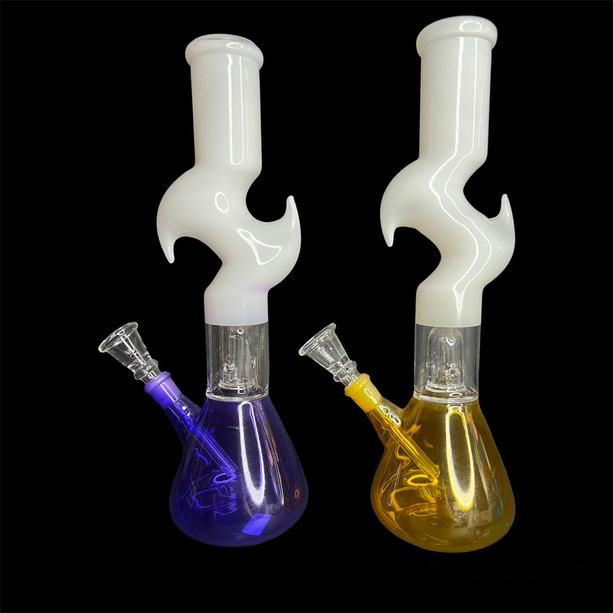 12 Inch Zig Zag Bong with Percolator - Golden Leaf Shop
