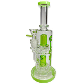 11 inch Double Matrix water pipe by aLeaf color green