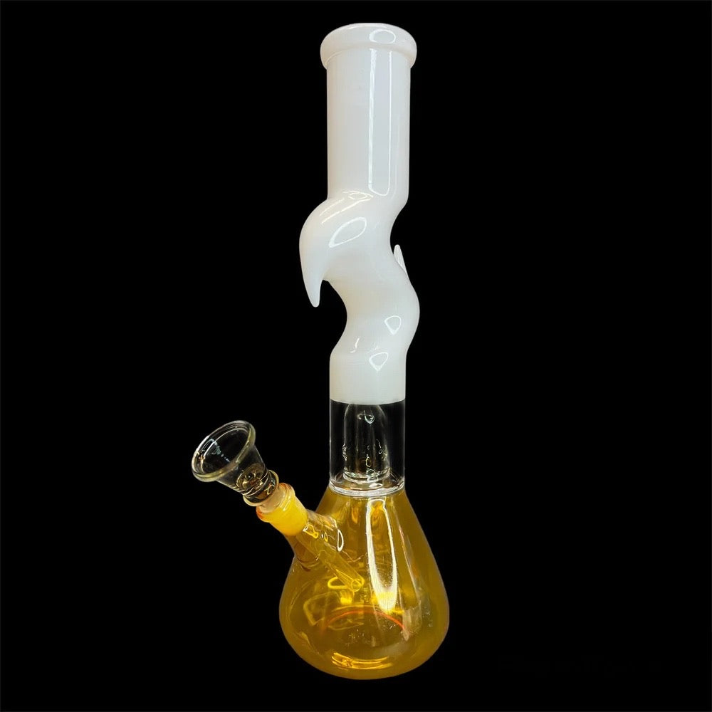 12 Inch Zig Zag Bong with Percolator Yellow