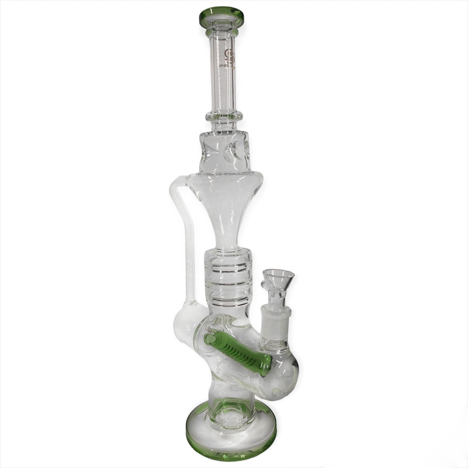 17 Inch Bong with Inline Percolator and Ice Catcher by Sense Glass - Golden Leaf Shop