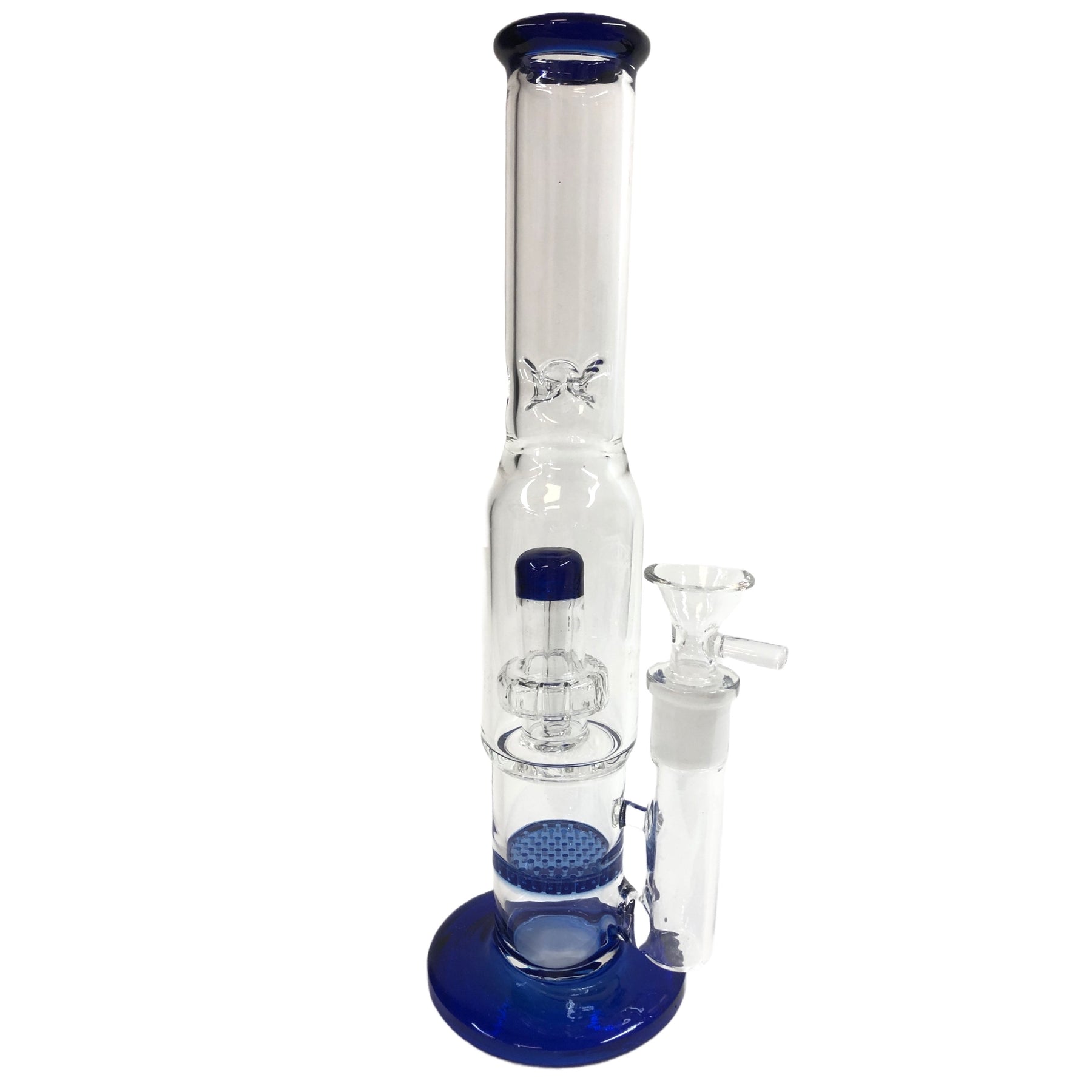 Blue and Clear Bong Back View