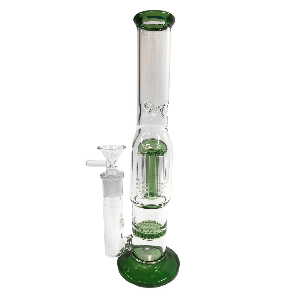 Green Clear Bong with Honeycomb