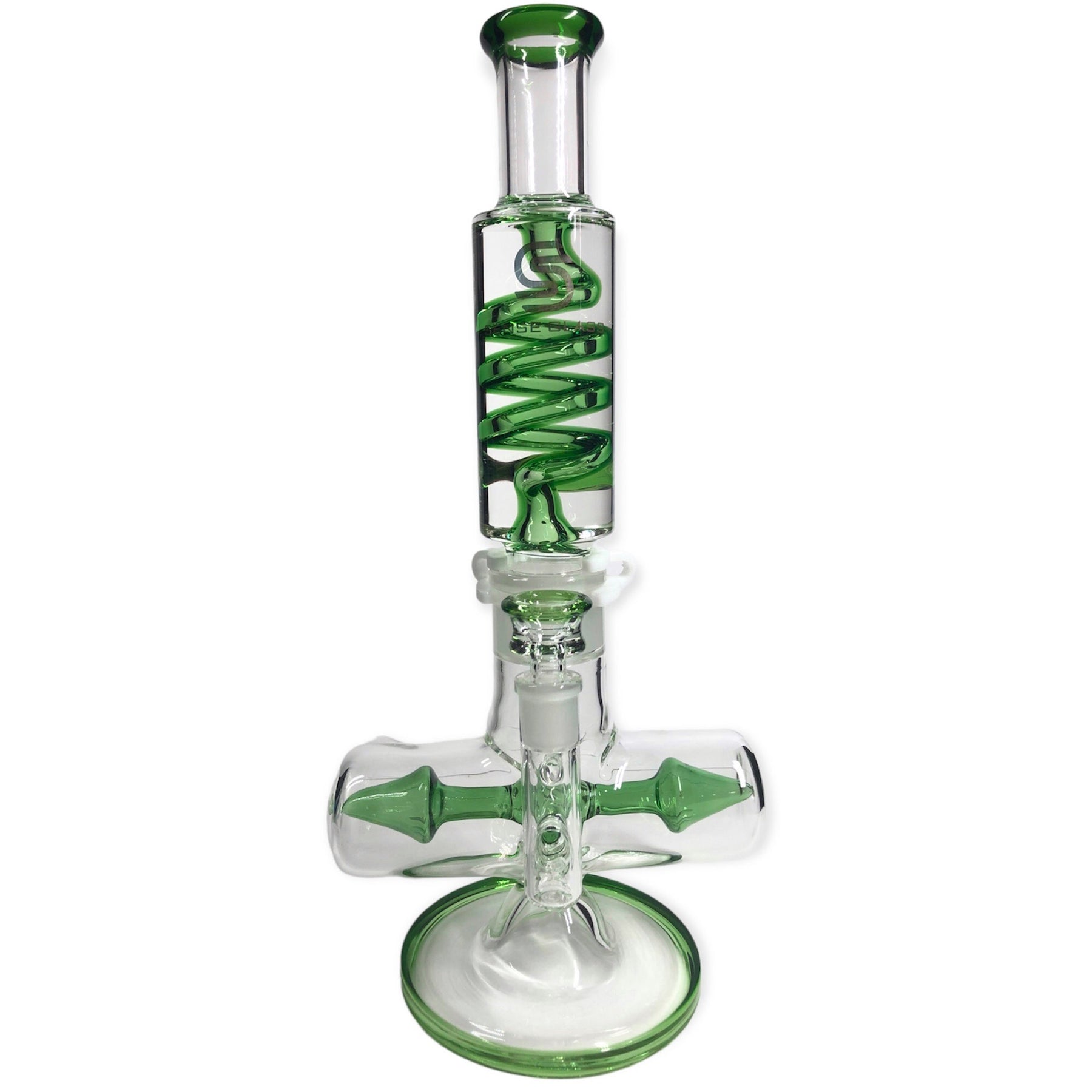 Freezable Glycerin Coil Bong with Inline Percolator by Sense Glass - Golden Leaf Shop