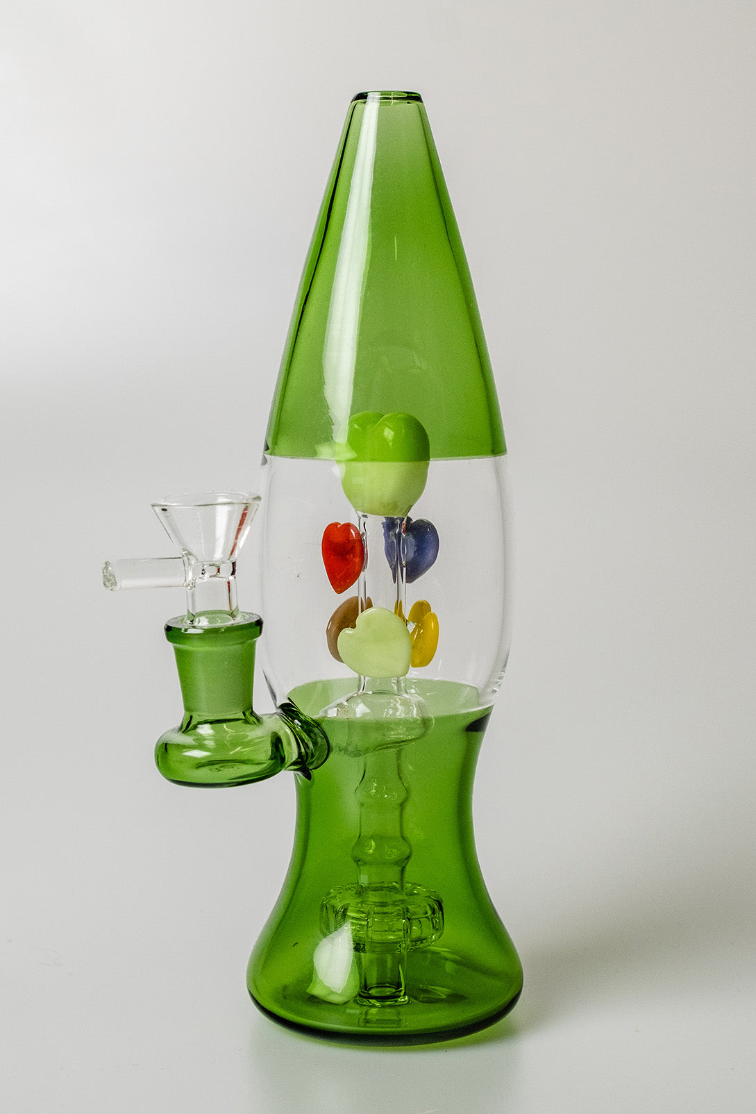 Lava Lamp Bong with Hearts and Percolator - Golden Leaf Shop