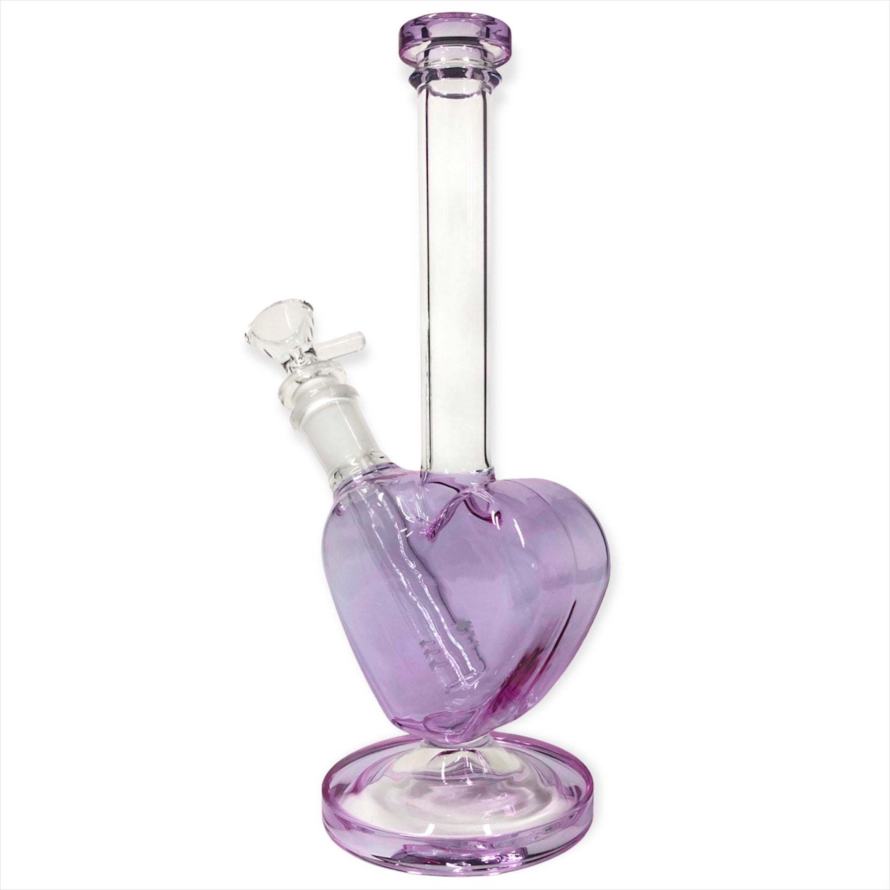 Heart Shaped Glass Water Bong Color Purple