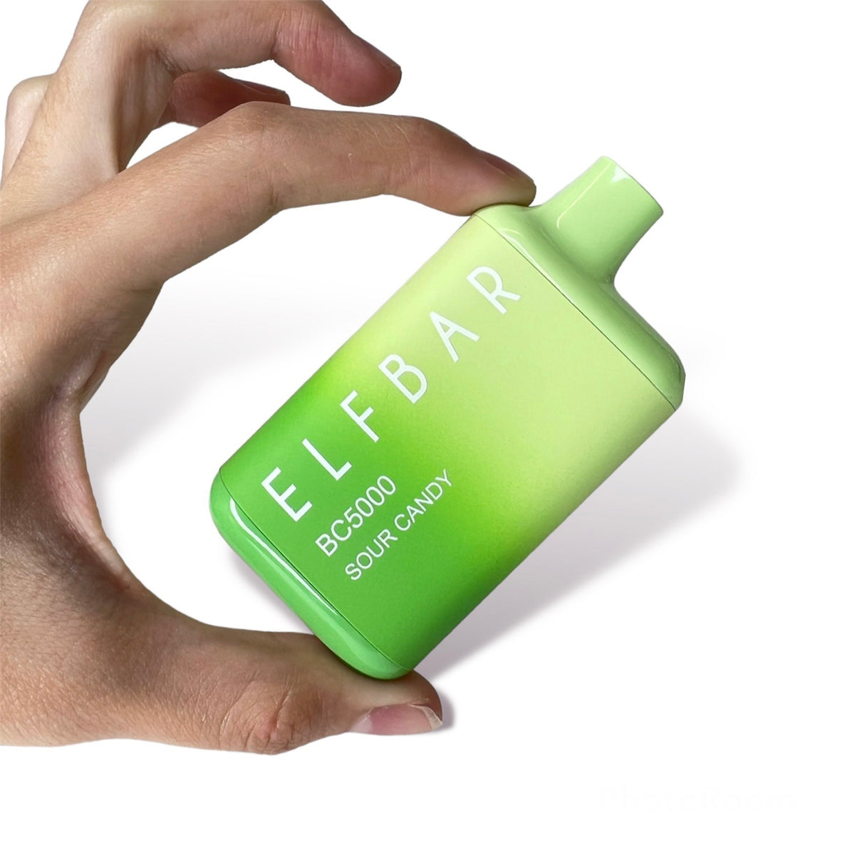 Holding sour candy elf bar