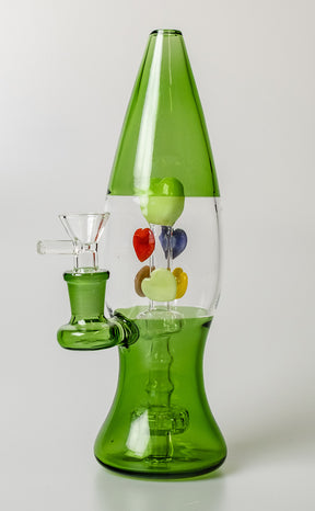Lava Lamp Bong with Hearts and Percolator - Golden Leaf Shop