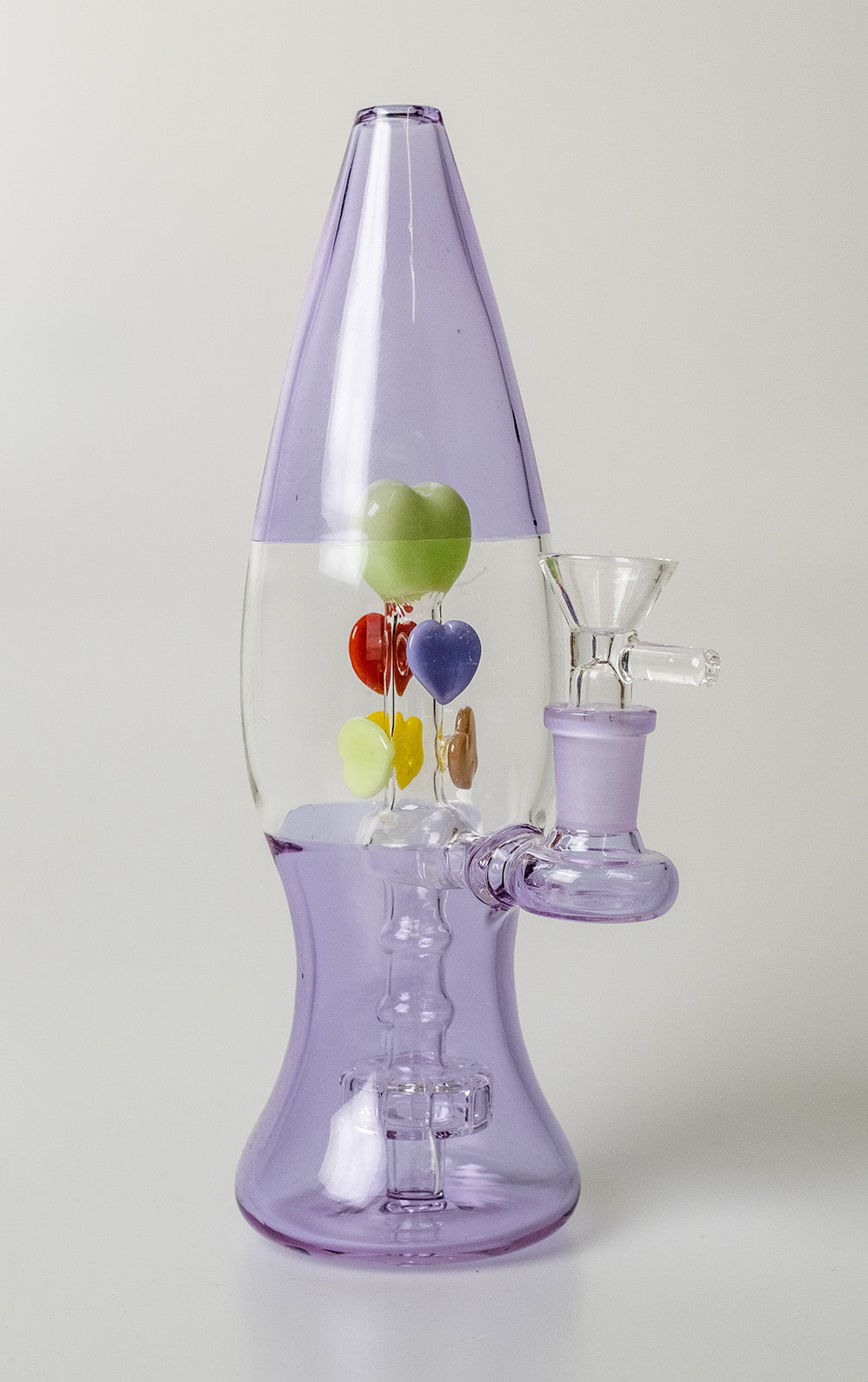 Lava Lamp Bong with Hearts and Percolator - Golden Leaf Shop