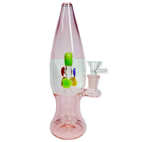 Lava lamp water pipe with hearts and percolator Pink
