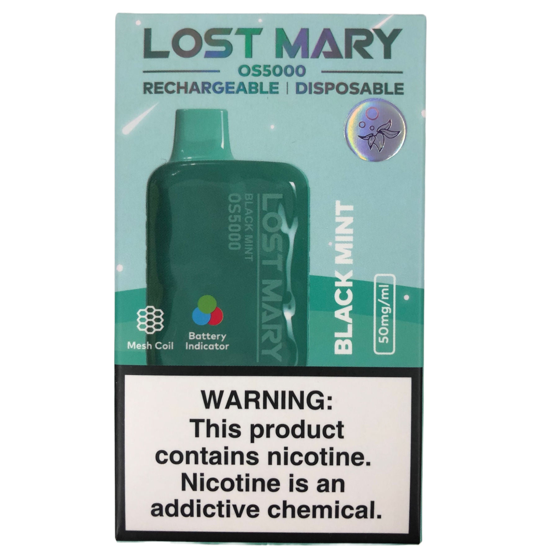 Lost Mary OS5000 Black Mint Nicotine Disposable