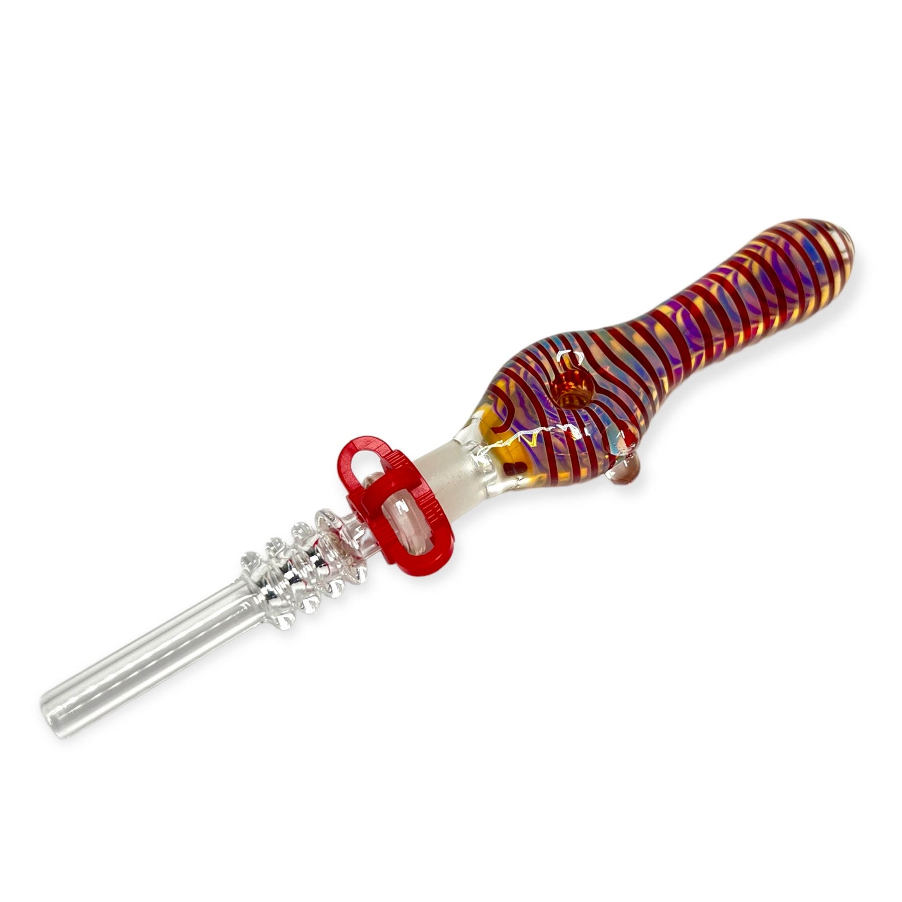 Quartz Tip Nectar Collector with Donut Hole Red