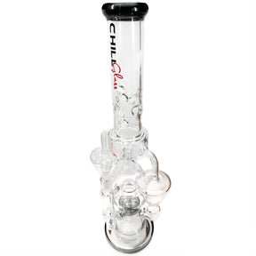 Chill Glass Triple Chamber Quintuple Percolator Water Pipe with Recycler