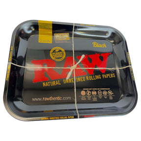 RAW Large Rolling Tray Black with Gold