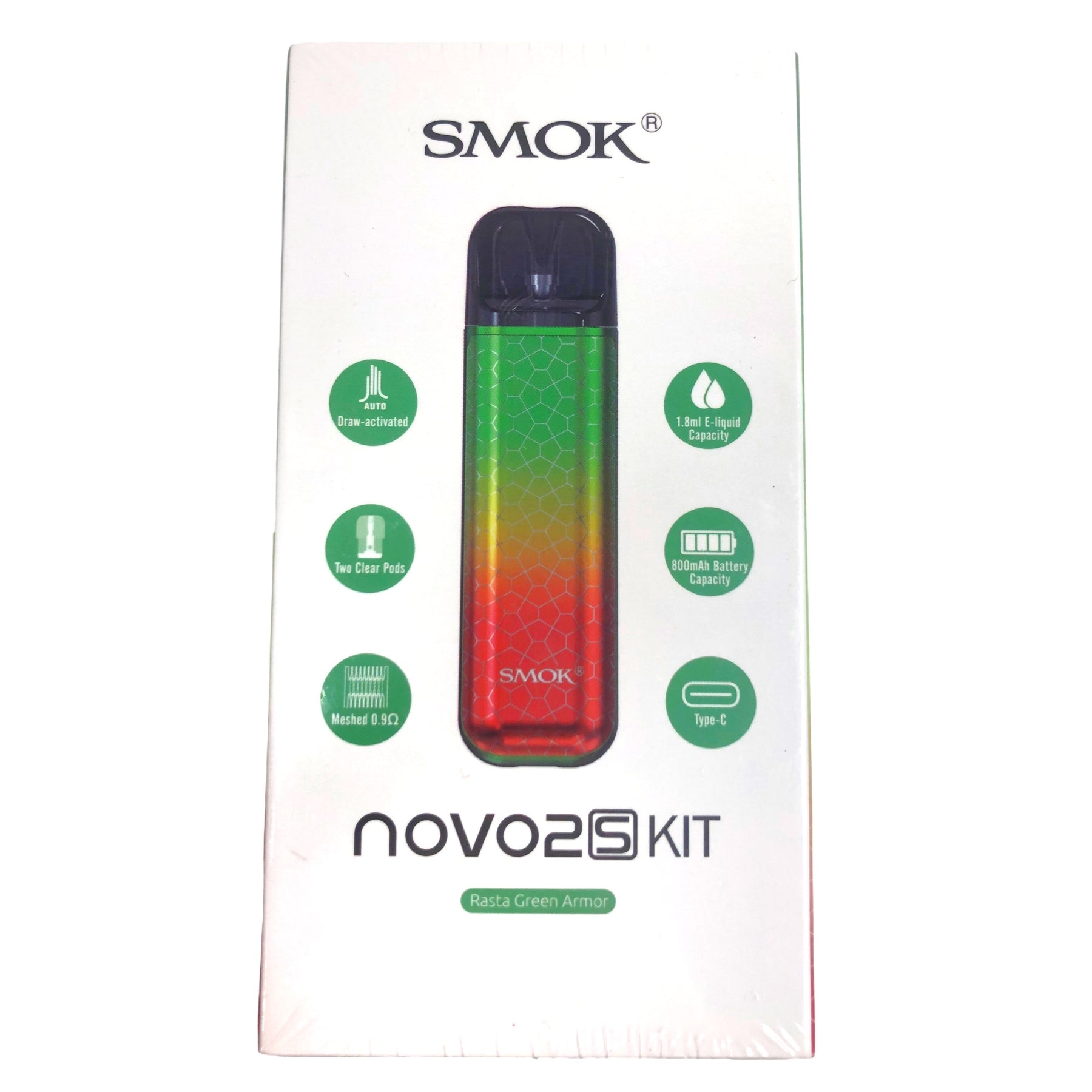 Smok Novo 2s Kit Rasta Green Armor Color