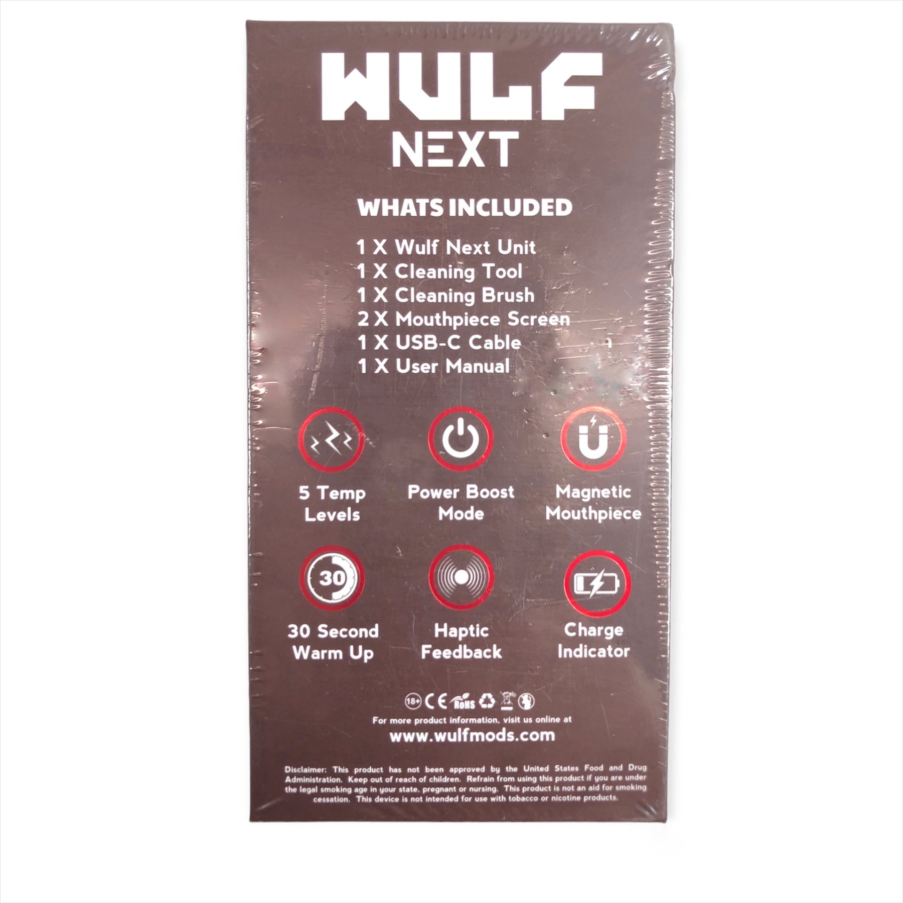 Wulf Next Dry Herb Vape Color Red Box