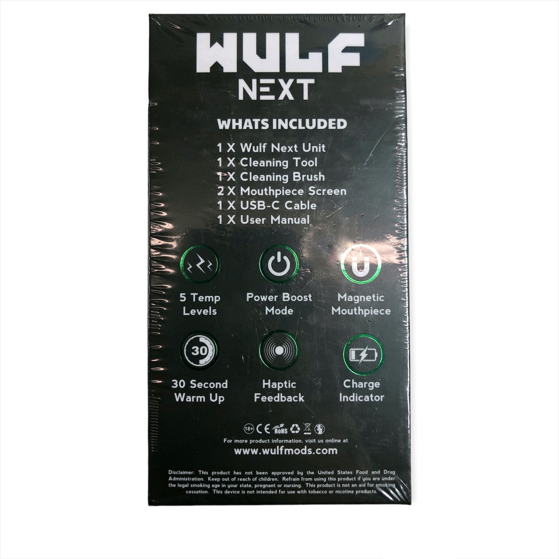 Wulf Next Dry Herb Vaporizer Box Color Green
