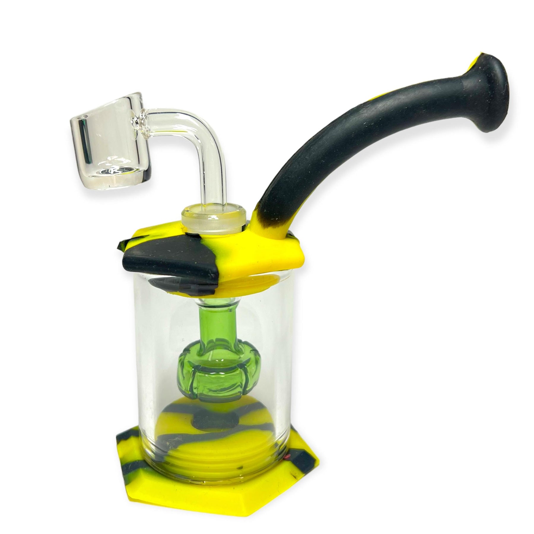 Mini Silicone Dab Rig with Quartz Banger and Percolator