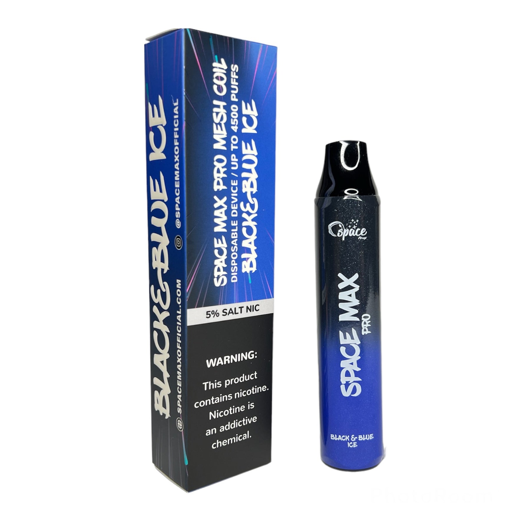 Space Max Pro Mesh Coil 4500 Puffs Disposable Vape Black and Blue Ice Flavor