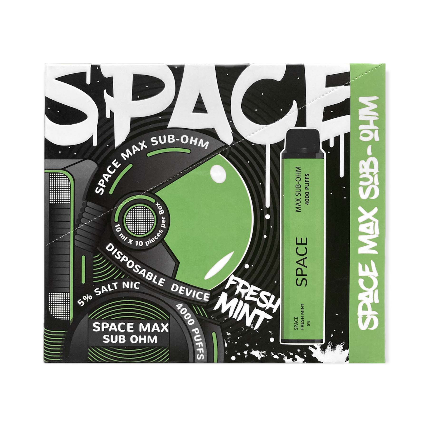 Space Vape Disposable | Fresh Mint Flavor - Golden Leaf Shop